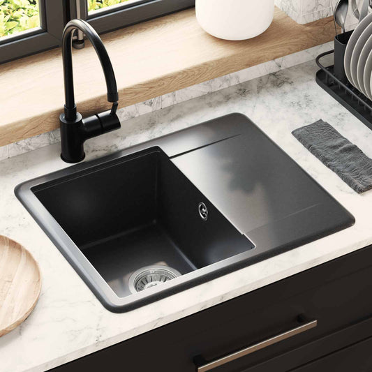 Sink 80% Quartz and 20% Resin 560 x 460 mm Black