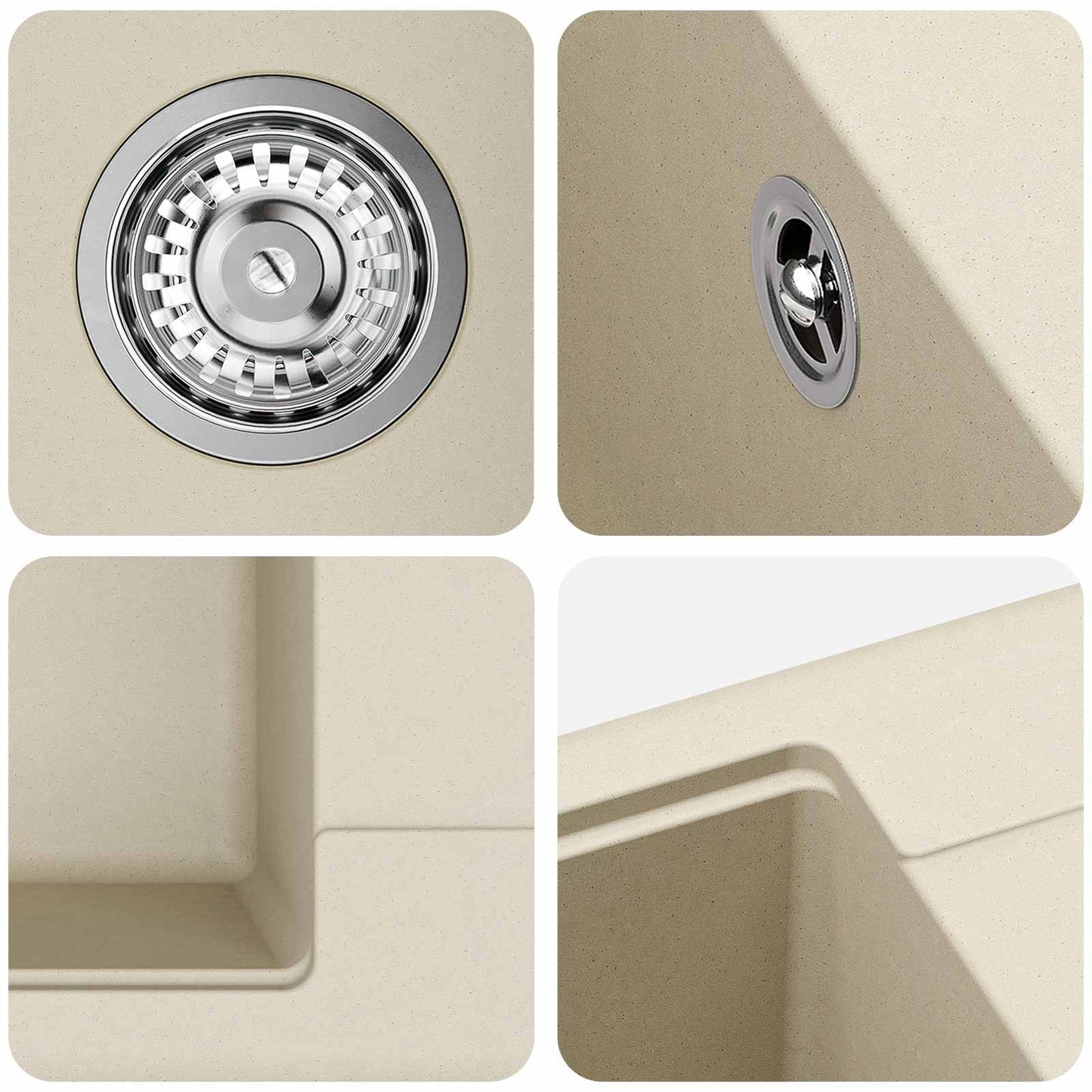 Sink Beige 560 x 460 mm 80% Quartz and 20% Resin