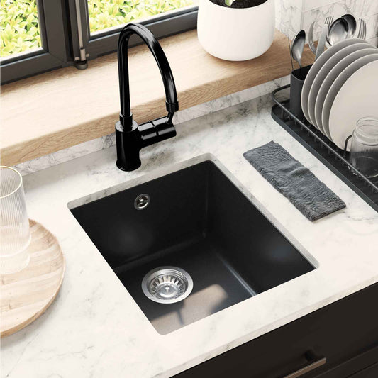Sink 80% Quartz and 20% Resin 370 x 460 mm Black