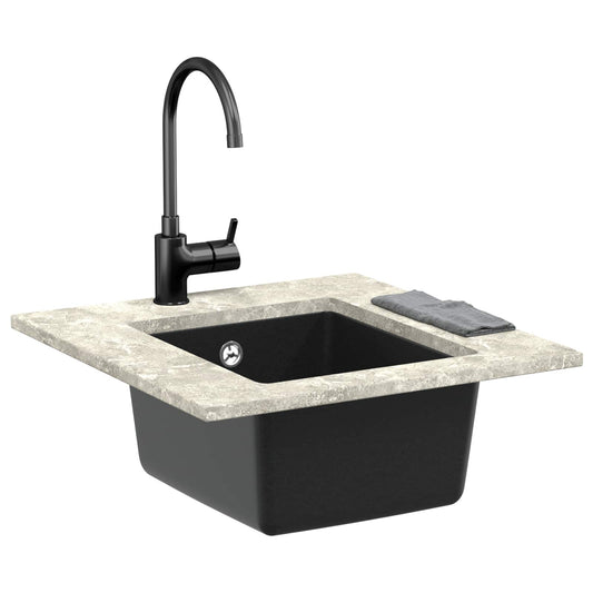 Sink Black 370 x 460 mm 80% Quartz and 20% Resin