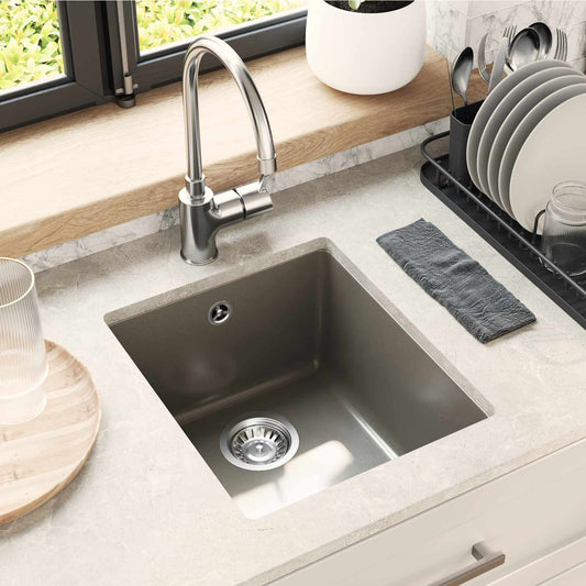 Sink 80% Quartz and 20% Resin 370 x 460 mm Grey