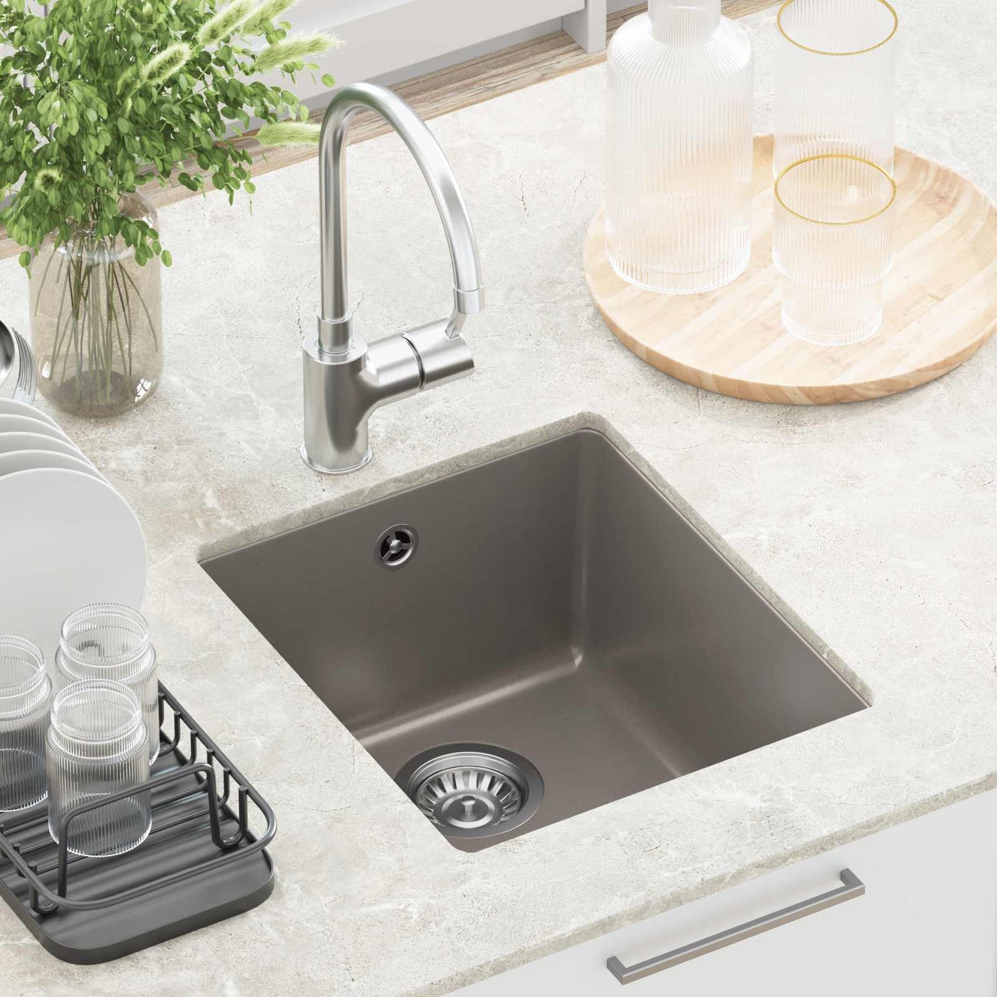 Sink Grey 370 x 460 mm 80% Quartz and 20% Resin