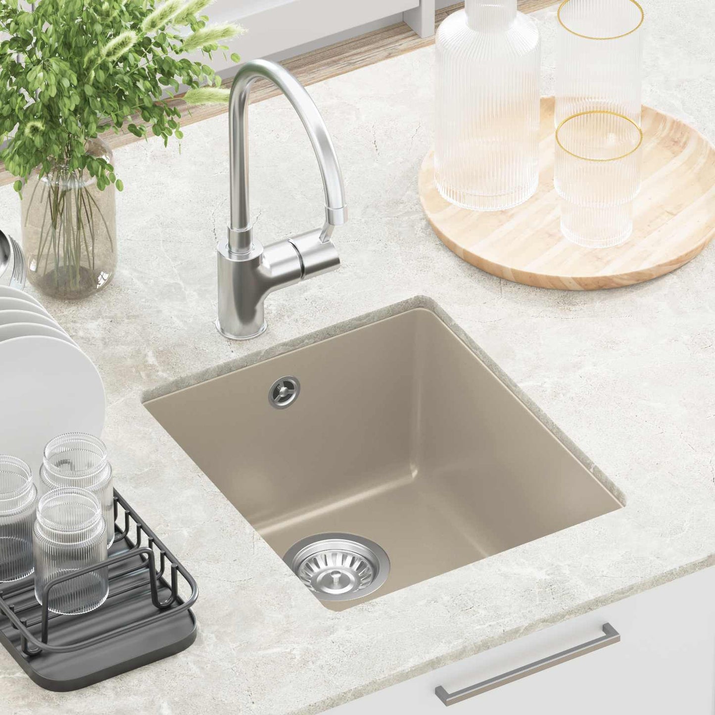 Sink Beige 370 x 460 mm 80% Quartz and 20% Resin