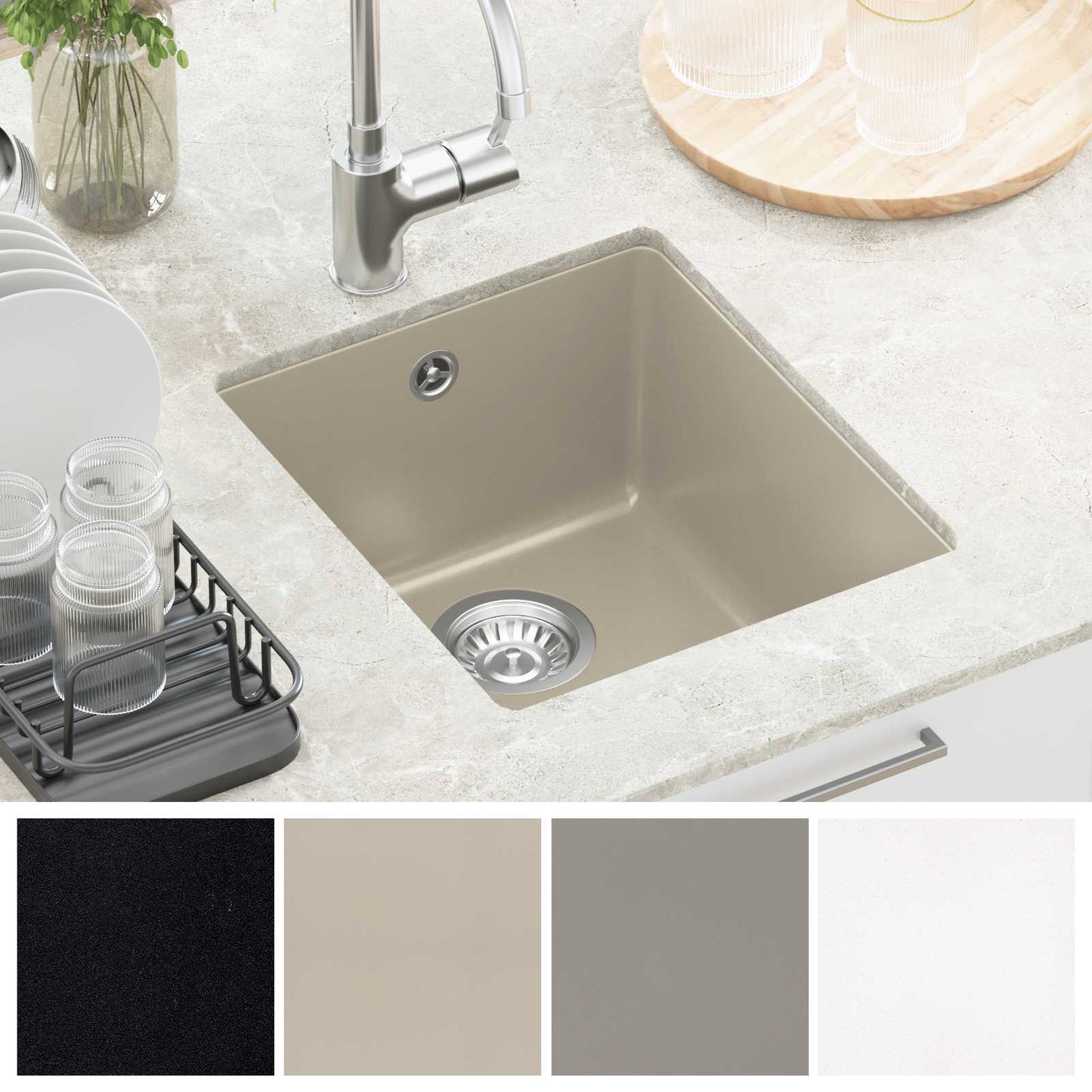 Sink Beige 370 x 460 mm 80% Quartz and 20% Resin