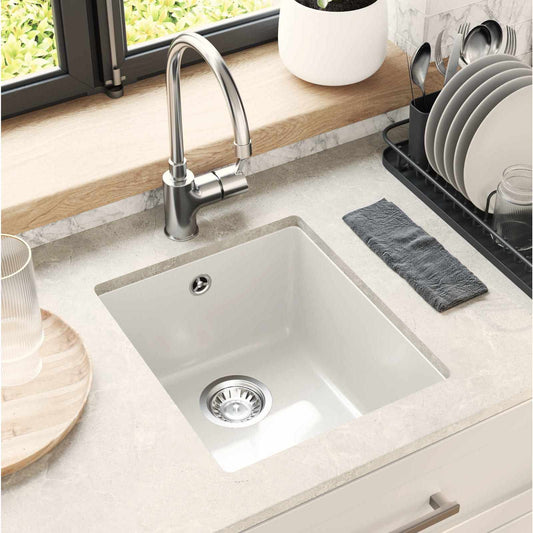 Sink 80% Quartz and 20% Resin 370 x 460 mm White