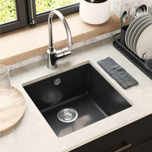 Sink 80% Quartz and 20% Resin 430 x 460 mm Black