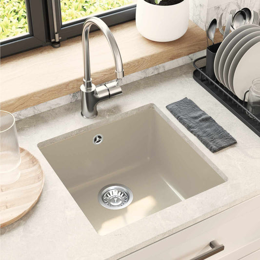 Sink 80% Quartz and 20% Resin 430 x 460 mm Beige