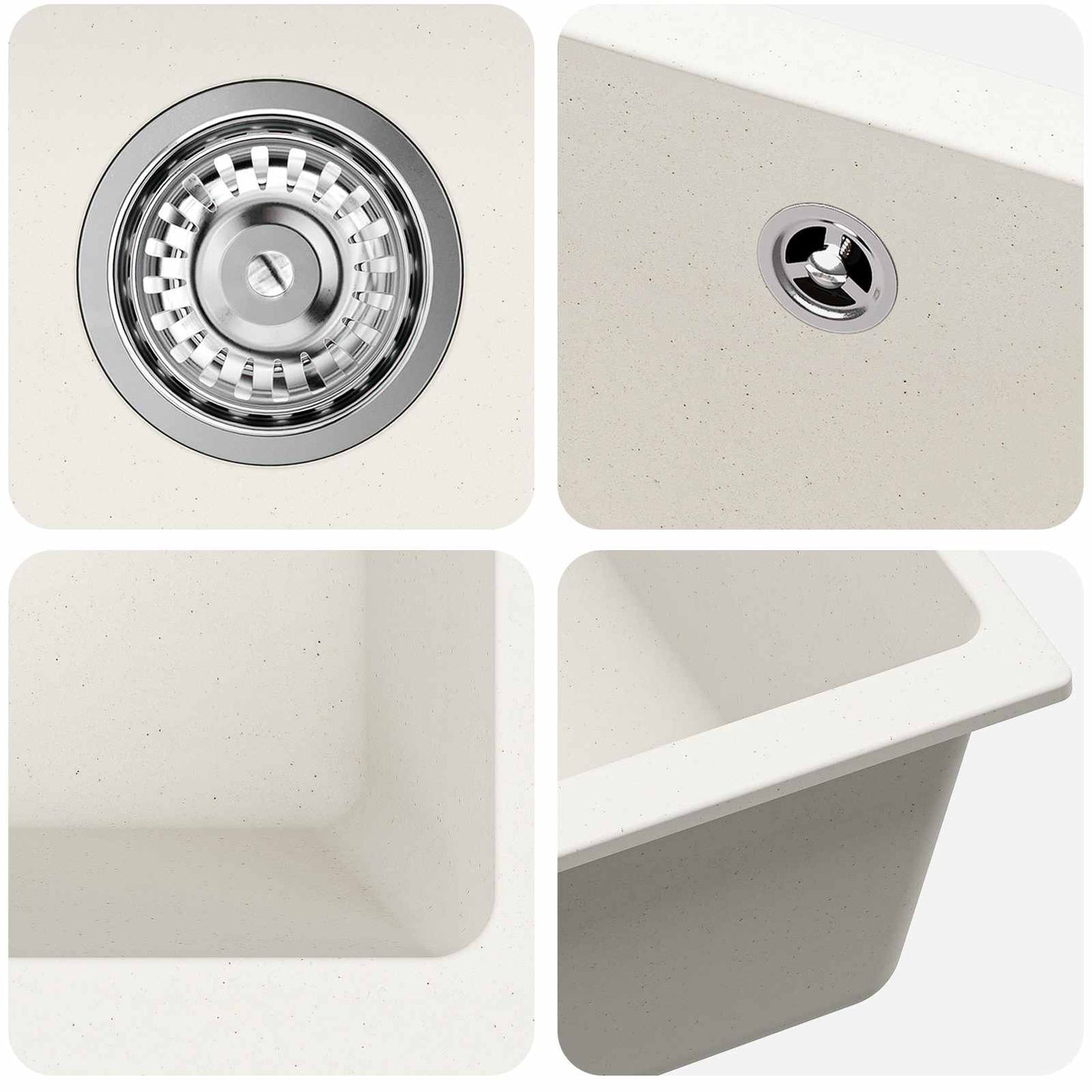 Sink White 430 x 460 mm 80% Quartz and 20% Resin