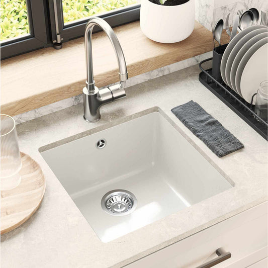 Sink 80% Quartz and 20% Resin 430 x 460 mm White