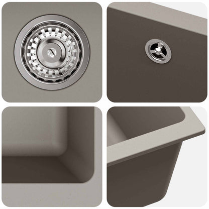 Sink Grey 530 x 460 mm 80% Quartz and 20% Resin