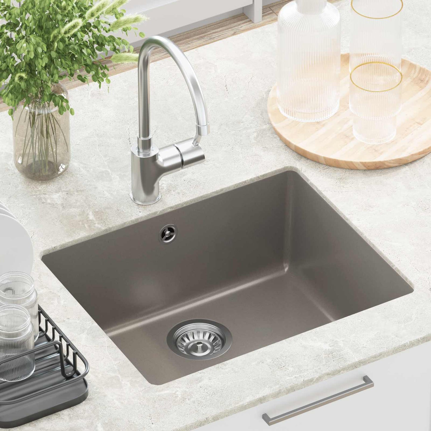 Sink Grey 530 x 460 mm 80% Quartz and 20% Resin