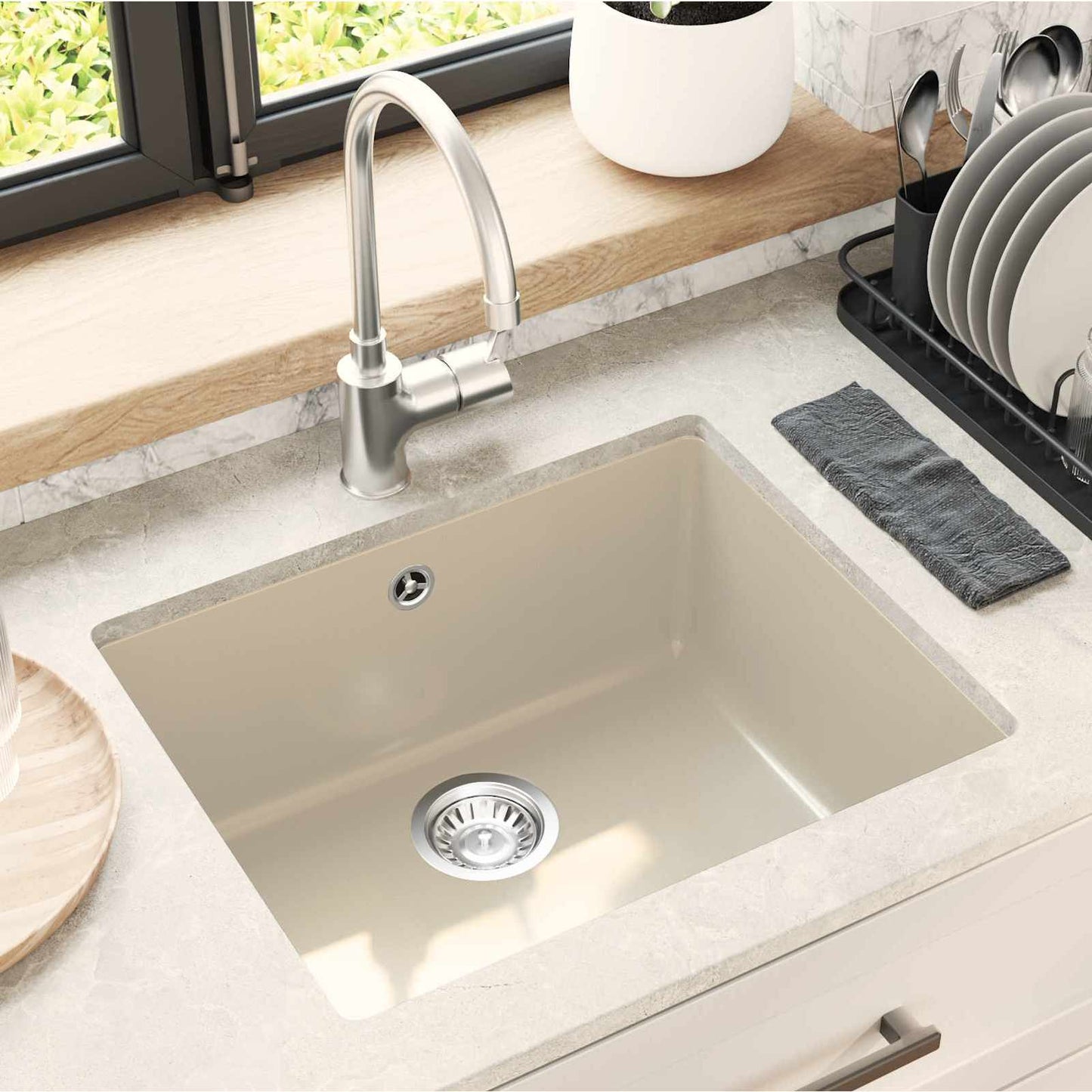 Sink Beige 530 x 460 mm 80% Quartz and 20% Resin