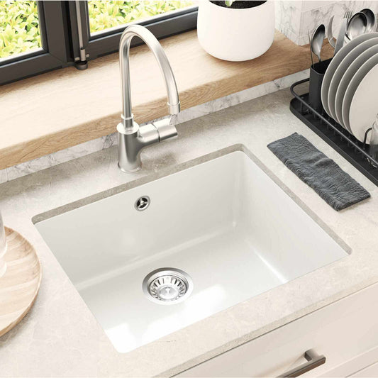 Sink 80% Quartz and 20% Resin 530 x 460 mm White