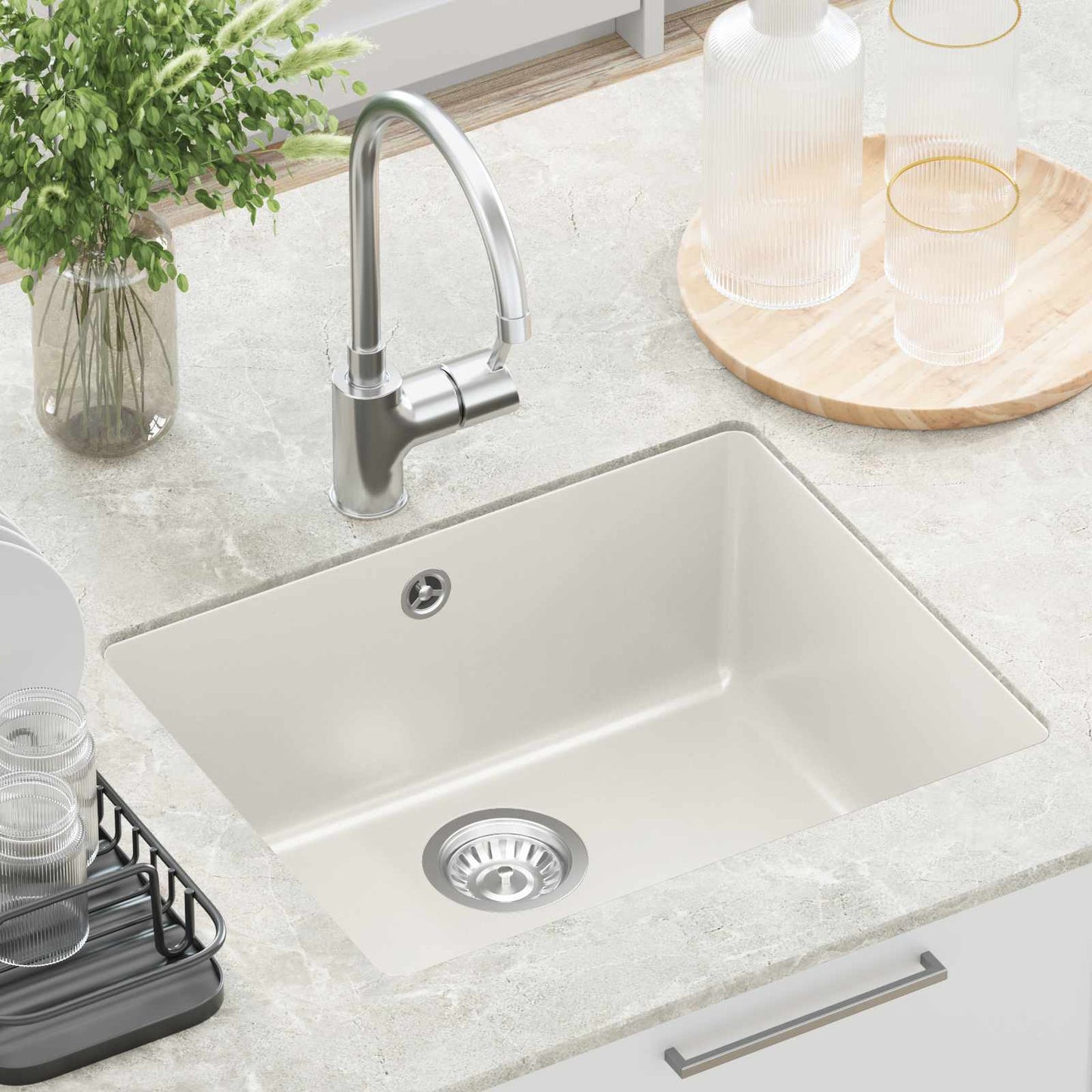 Sink White 530 x 460 mm 80% Quartz and 20% Resin