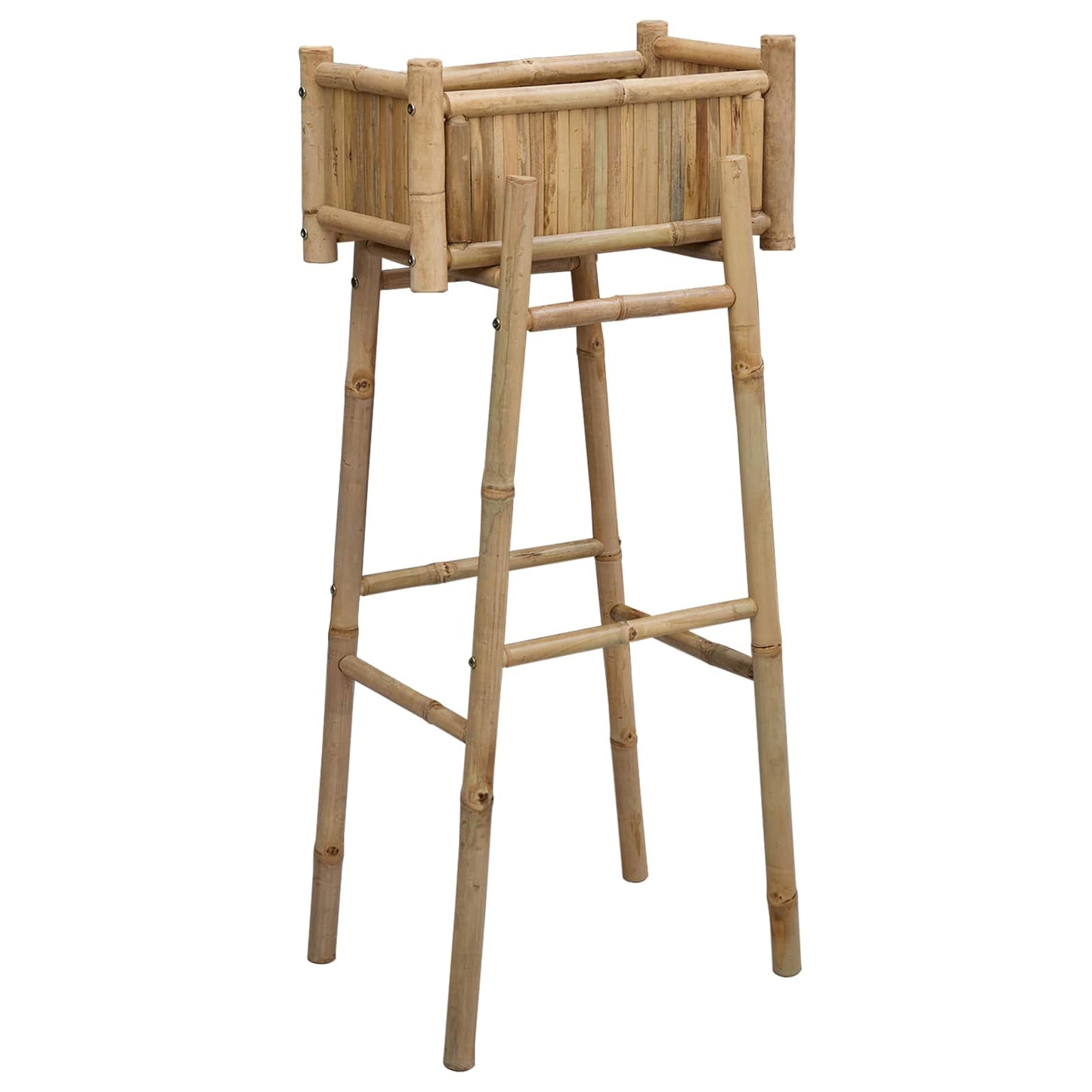 Garden Planter with Holder Natural 50 x 38 x 114 cm Bamboo