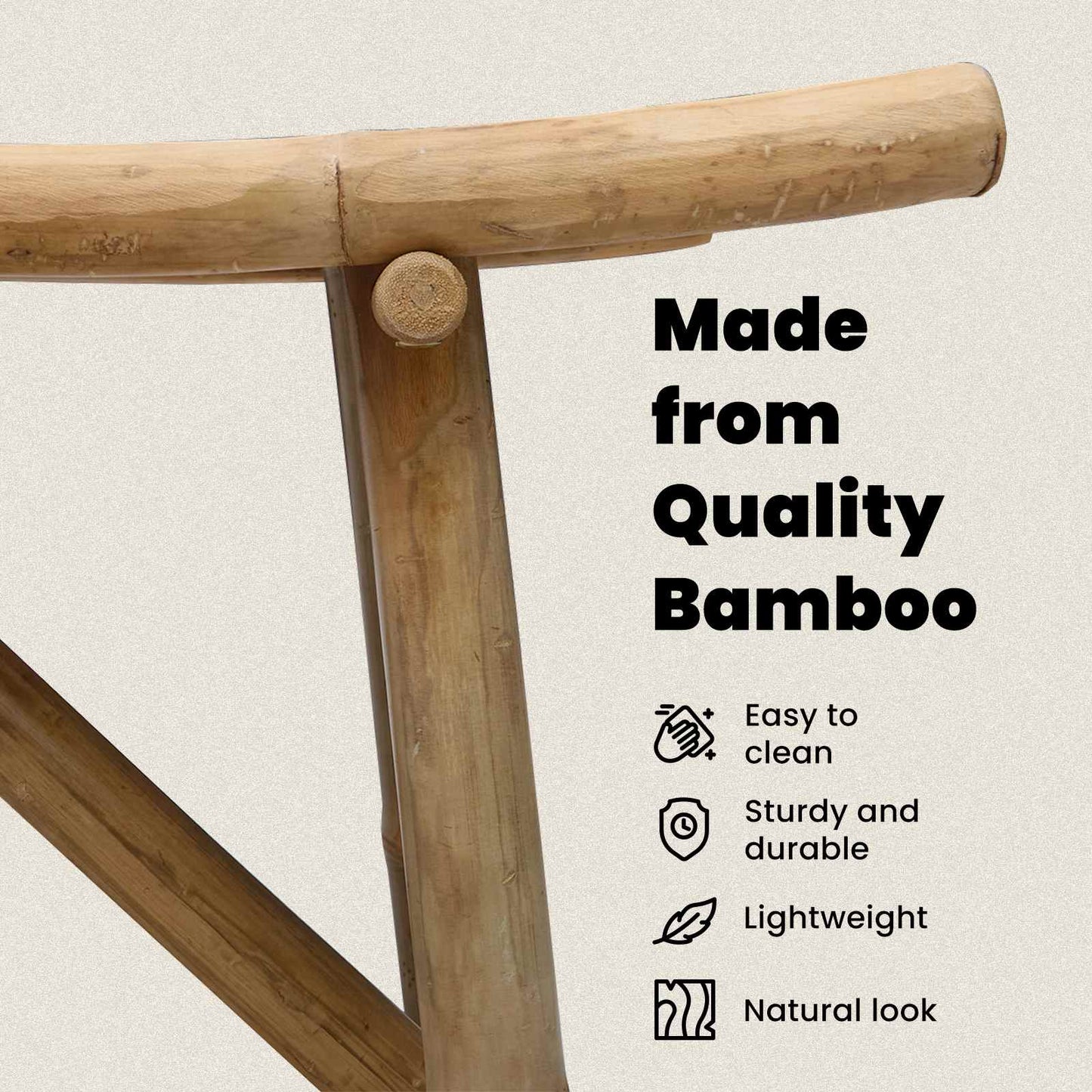 Garden Bench Natural 110 x 45 x 50 cm Bamboo