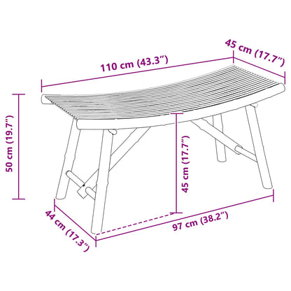 Garden Bench Natural 110 x 45 x 50 cm Bamboo