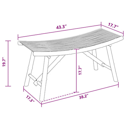 Garden Bench Natural 110 x 45 x 50 cm Bamboo