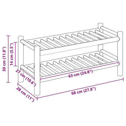 Shoe Rack with Shelf Natural 68 x 28 x 30 cm Bamboo