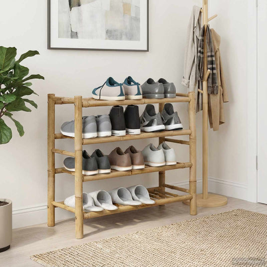 Shoe Rack 68 x 28 x 63 cm Bamboo Natural