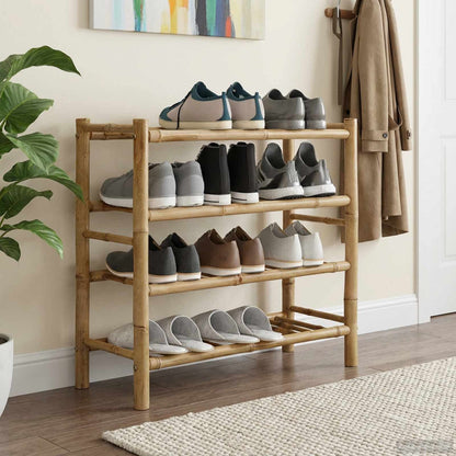 Shoe Rack with Shelf Natural 68 x 28 x 63 cm Bamboo