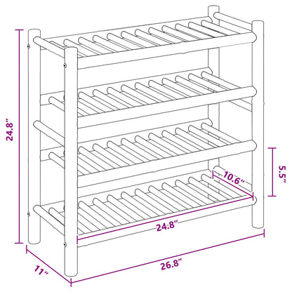 Shoe Rack with Shelf Natural 68 x 28 x 63 cm Bamboo