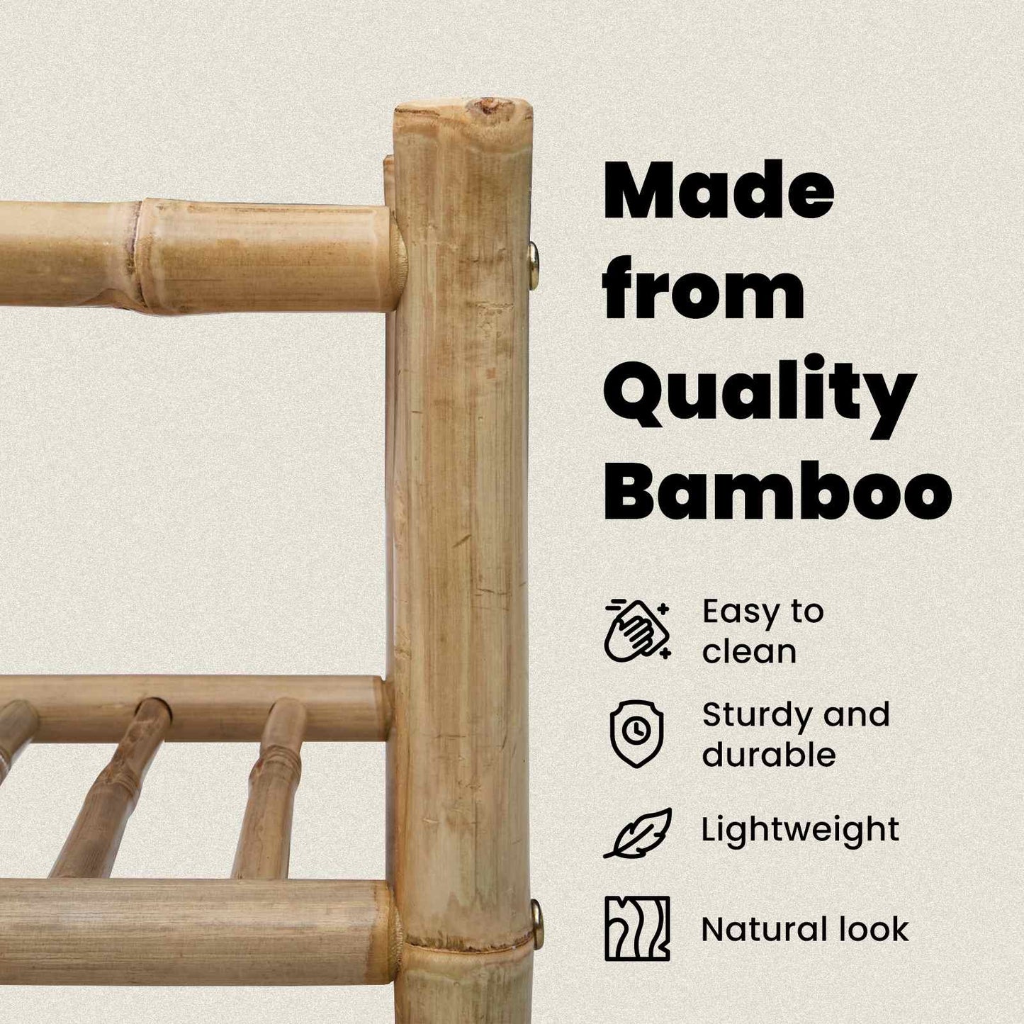 Shoe Rack with Shelf Natural 68 x 28 x 96 cm Bamboo