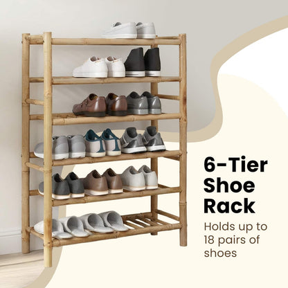 Shoe Rack with Shelf Natural 68 x 28 x 96 cm Bamboo
