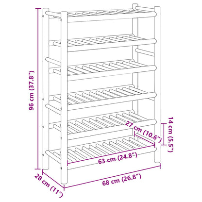Shoe Rack with Shelf Natural 68 x 28 x 96 cm Bamboo
