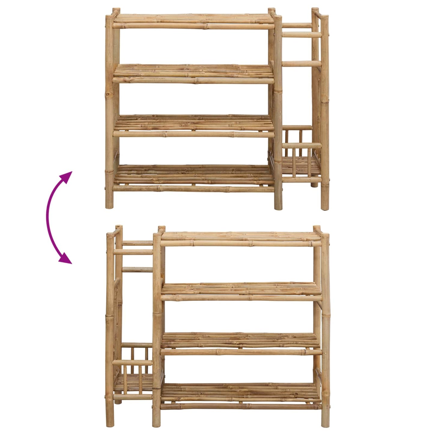 Shoe Rack with Shelf Natural 88 x 27 x 80 cm Bamboo
