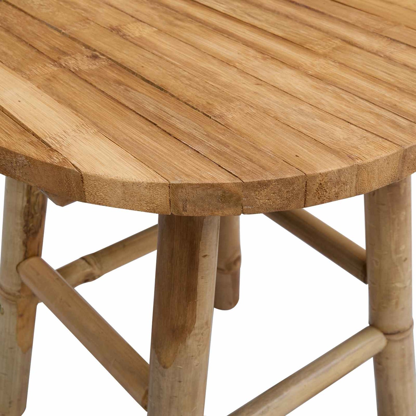 Garden Stool Light Brown Ø 38 x 42 cm Bamboo