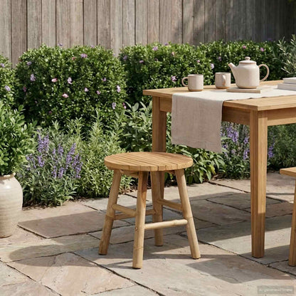 Garden Stool Light Brown Ø 38 x 42 cm Bamboo