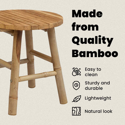 Garden Stool Natural Ø 38 x 42 cm Bamboo