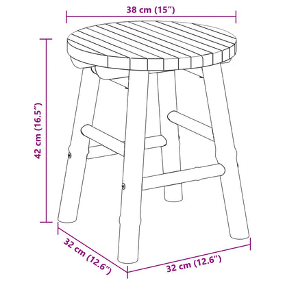 Garden Stool Light Brown Ø 38 x 42 cm Bamboo