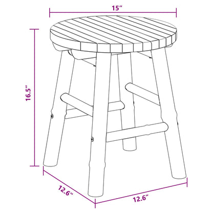 Garden Stool Natural Ø 38 x 42 cm Bamboo