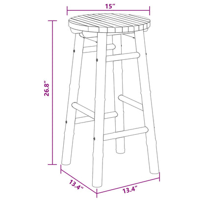 Garden Stool Natural Ø 38 x 68 cm Bamboo