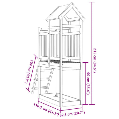 Play Tower Brown 52.5 x 110.5 x 215 cm Solid Douglas Wood