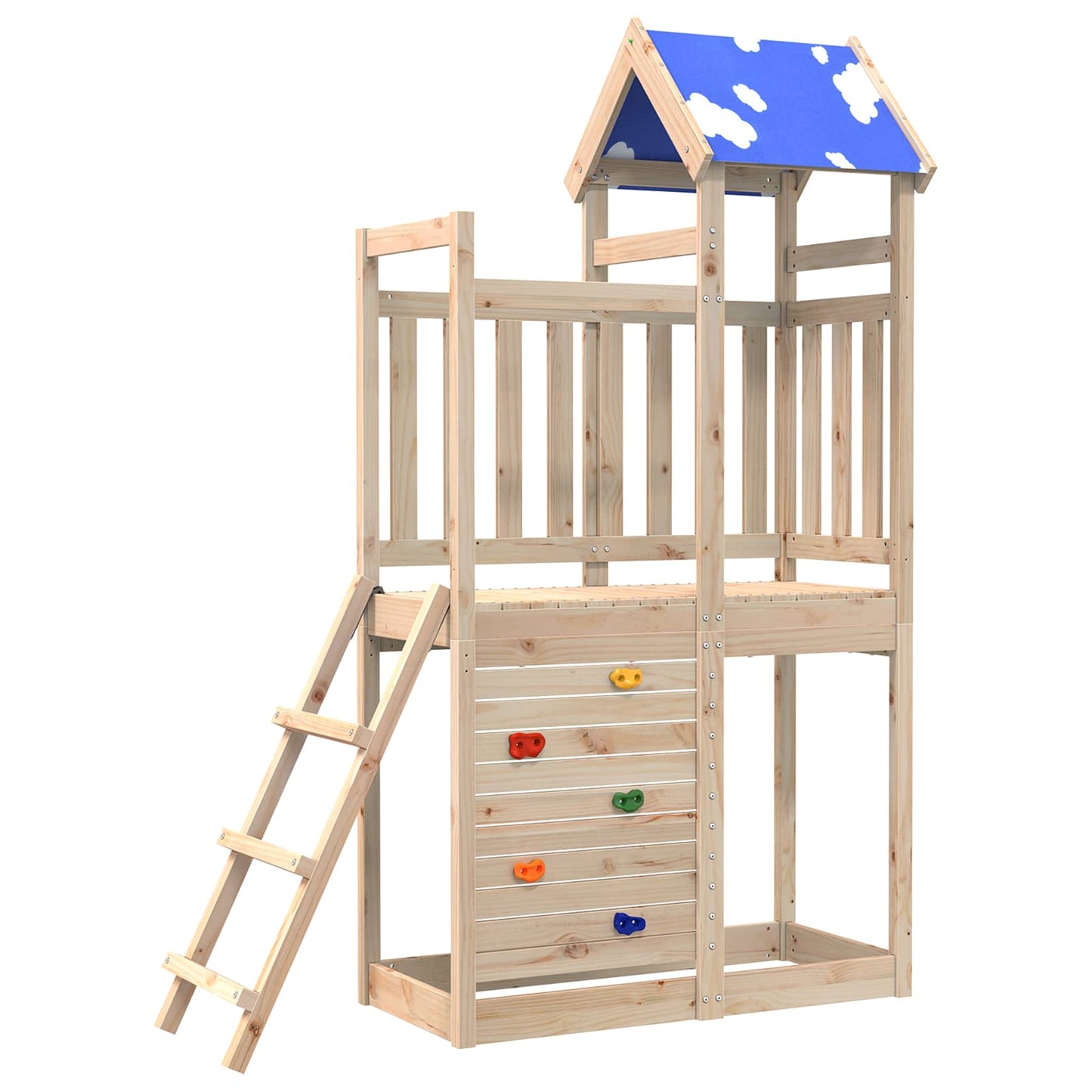 Play Tower Brown 110.5 x 52.5 x 215cm Solid Pine Wood