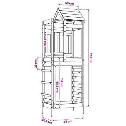 Play Tower Brown 52.5 x 85 x 238 cm Solid Impregnated Wood