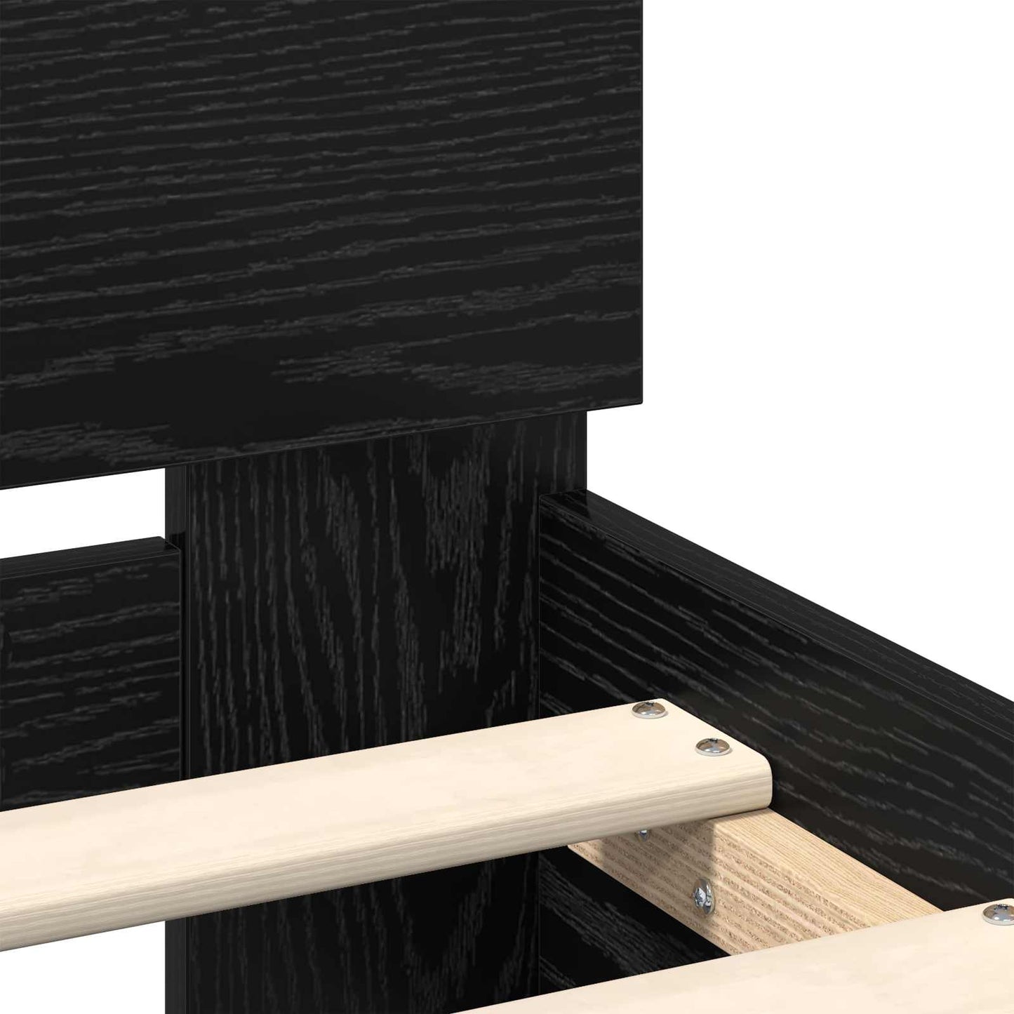 Bed Frame Black Oak 160 x 200 cm Engineered Wood