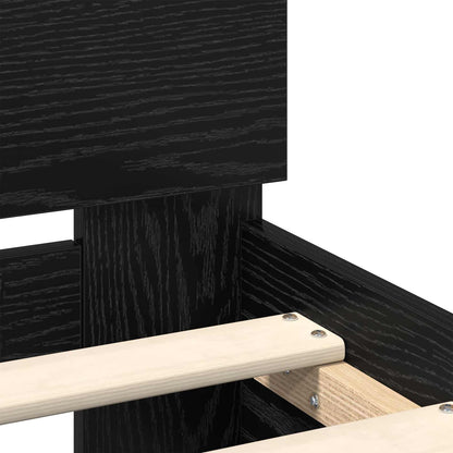 Bed Frame Black Oak 160 x 200 cm Engineered Wood