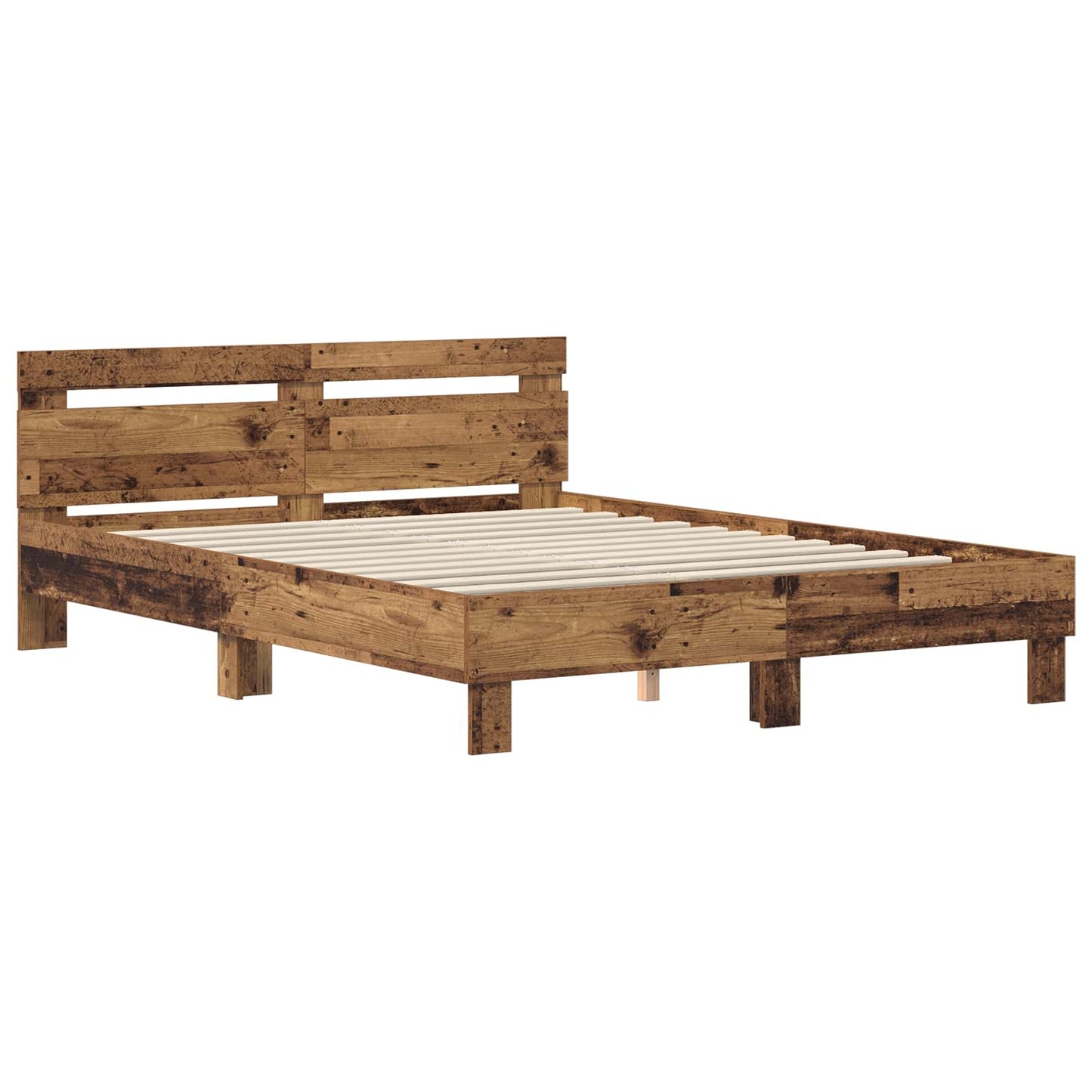 Bed Frame with Headboard Old Wood 140 x 200 cm Engineered Wood