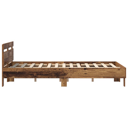 Bed Frame with Headboard Old Wood 140 x 200 cm Engineered Wood