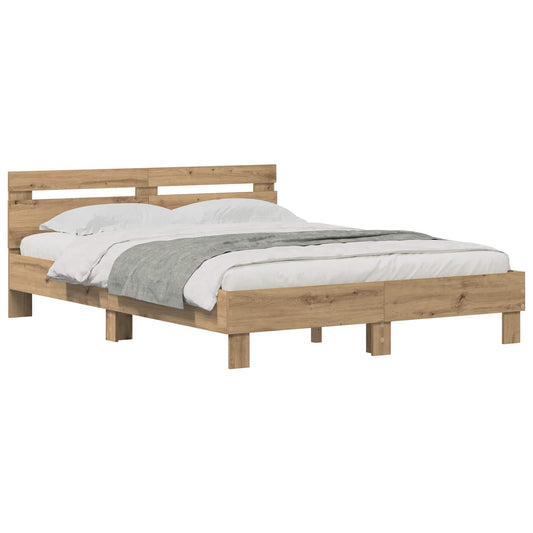 Bed Frame Artisan Oak 140 x 200 cm Engineered Wood