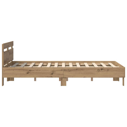 Bed Frame Artisan Oak 140 x 200 cm Engineered Wood
