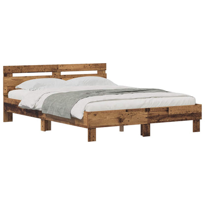 Bed Frame with Headboard Old Wood 120 x 200 cm Engineered Wood