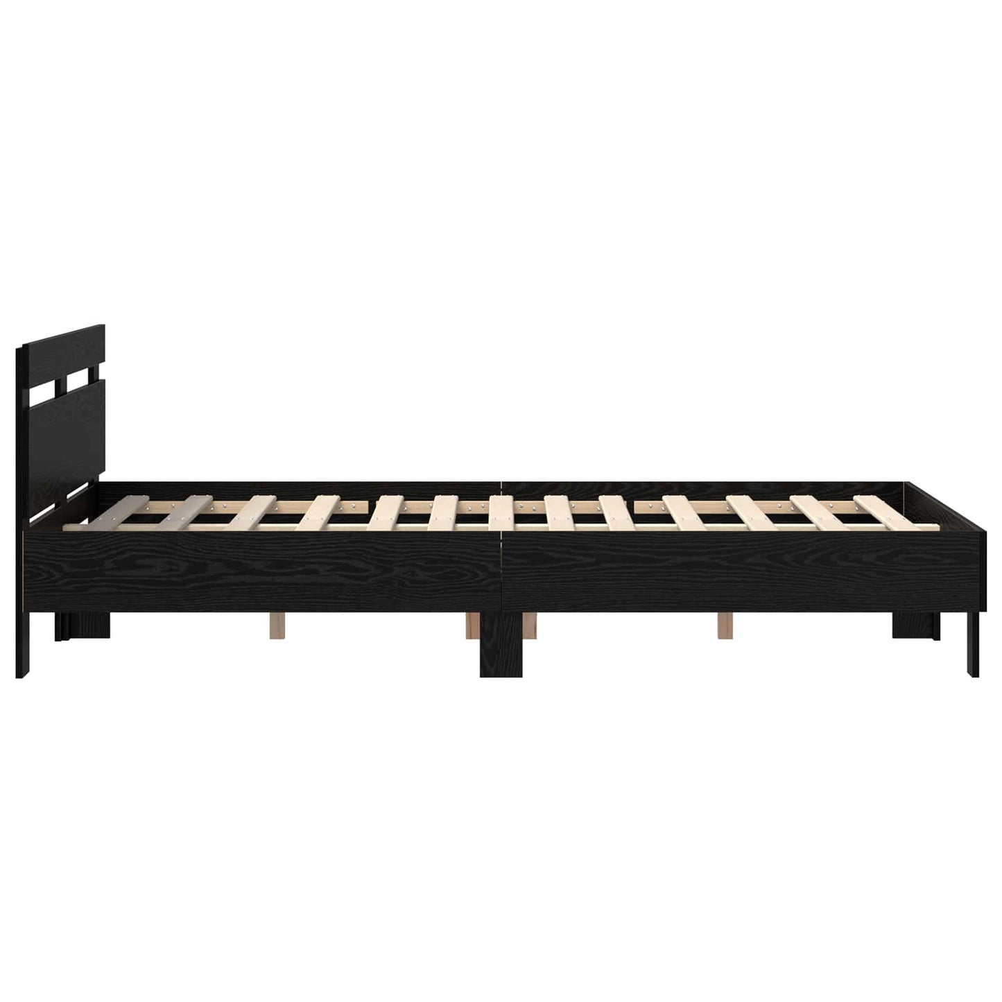 Bed Frame Black Oak 120 x 200 cm Engineered Wood
