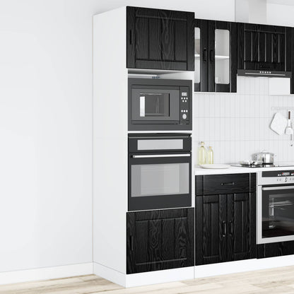 Kitchen Cabinet Black Oak 60 x 57 x 207 cm Engineered Wood