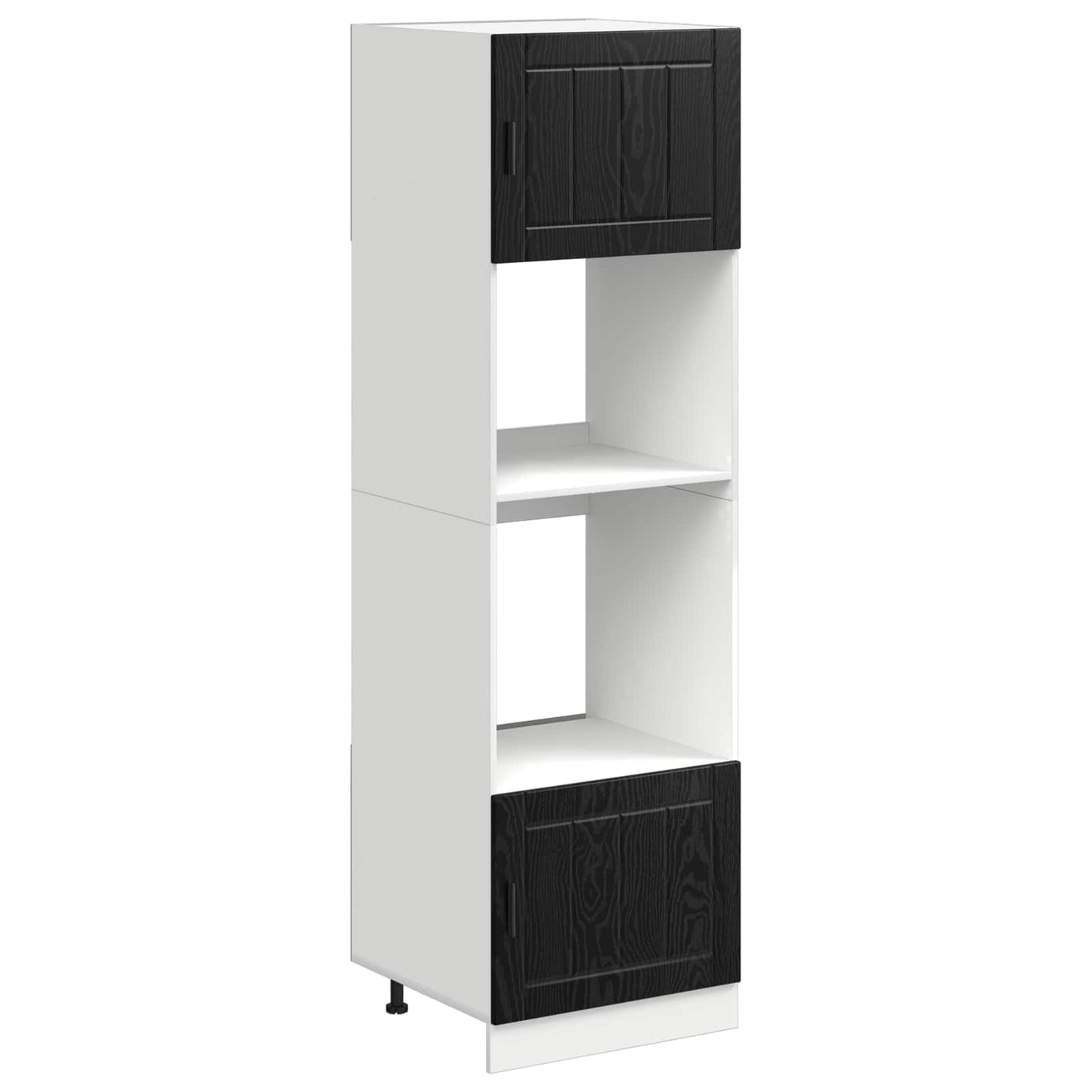 Kitchen Cabinet Black Oak 60 x 57 x 207 cm Engineered Wood