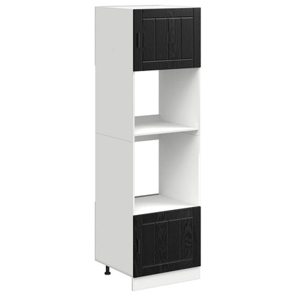 Kitchen Cabinet Black Oak 60 x 57 x 207 cm Engineered Wood